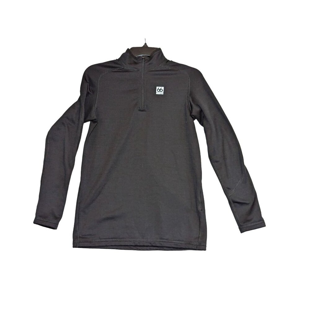 66 North Womens Grettir Zip Neck Pullover Size L Black